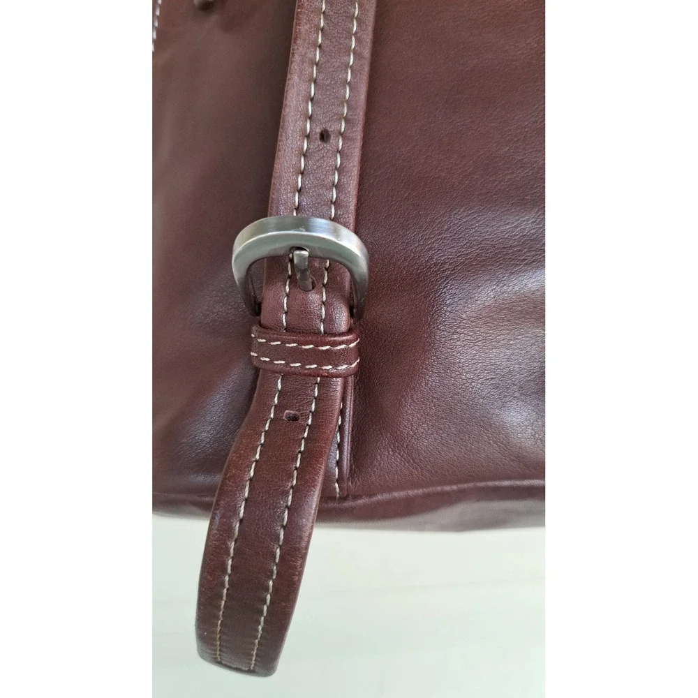 Tignanello Women's Leather Brown Small Backpack Adjustable Straps Zipped Pockets